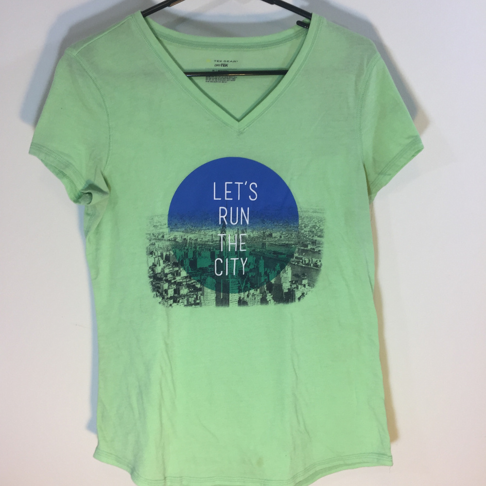 Green Short Sleeve Work Out Shirt